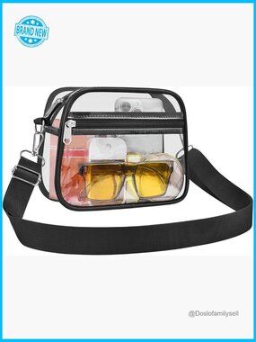 Clear Stadium Approved Messenger Bag Waterproof PVC Adjustable Strap Concerts